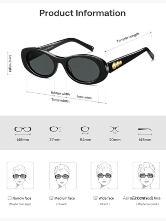 Oval Polarized Sunglasses UV400 Protective Women Men Acetate Frame main image 5